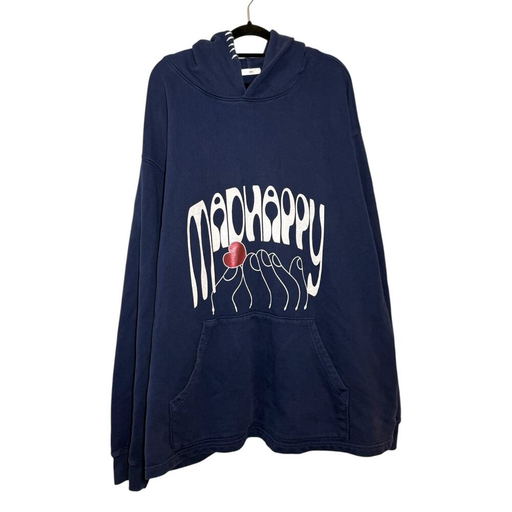 Madhappy Navy Blue Rare Touch Of Love Pullover Hoodie Sweatshirt XL FLAW
